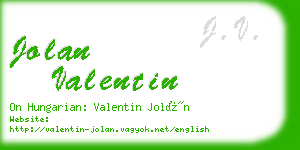 jolan valentin business card
